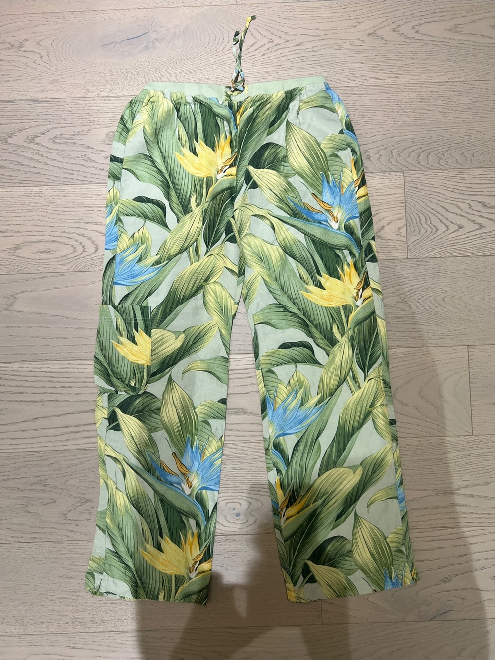 Tommy Bahama Green Tropical Leaf & Floral Pull-On Pants